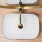 Aufsatzwaschbecken Belinda Weiß Brushed Gold 46x32cm