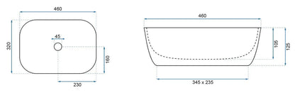 Aufsatzwaschbecken Bianka 46x32cm