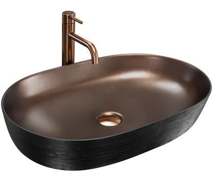 Aufsatzwaschbecken Cleo Copper Brushed Black 60,5x41cm