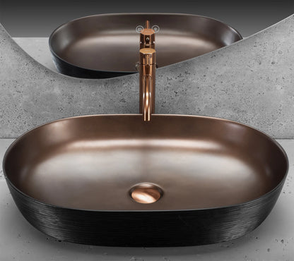 Aufsatzwaschbecken Cleo Copper Brushed Black 60,5x41cm