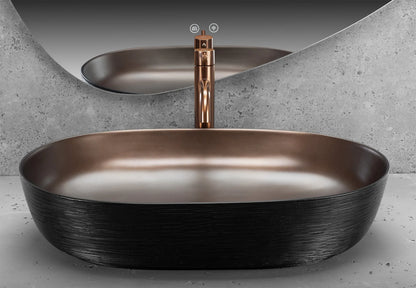 Aufsatzwaschbecken Cleo Copper Brushed Black 60,5x41cm
