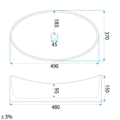 Aufsatzwaschbecken Dream 49x37cm