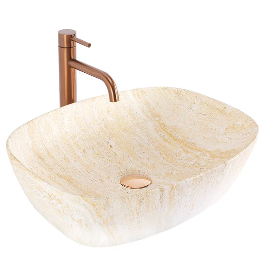 Aufsatzwaschbecken Freja Travertine Matt 49x38cm