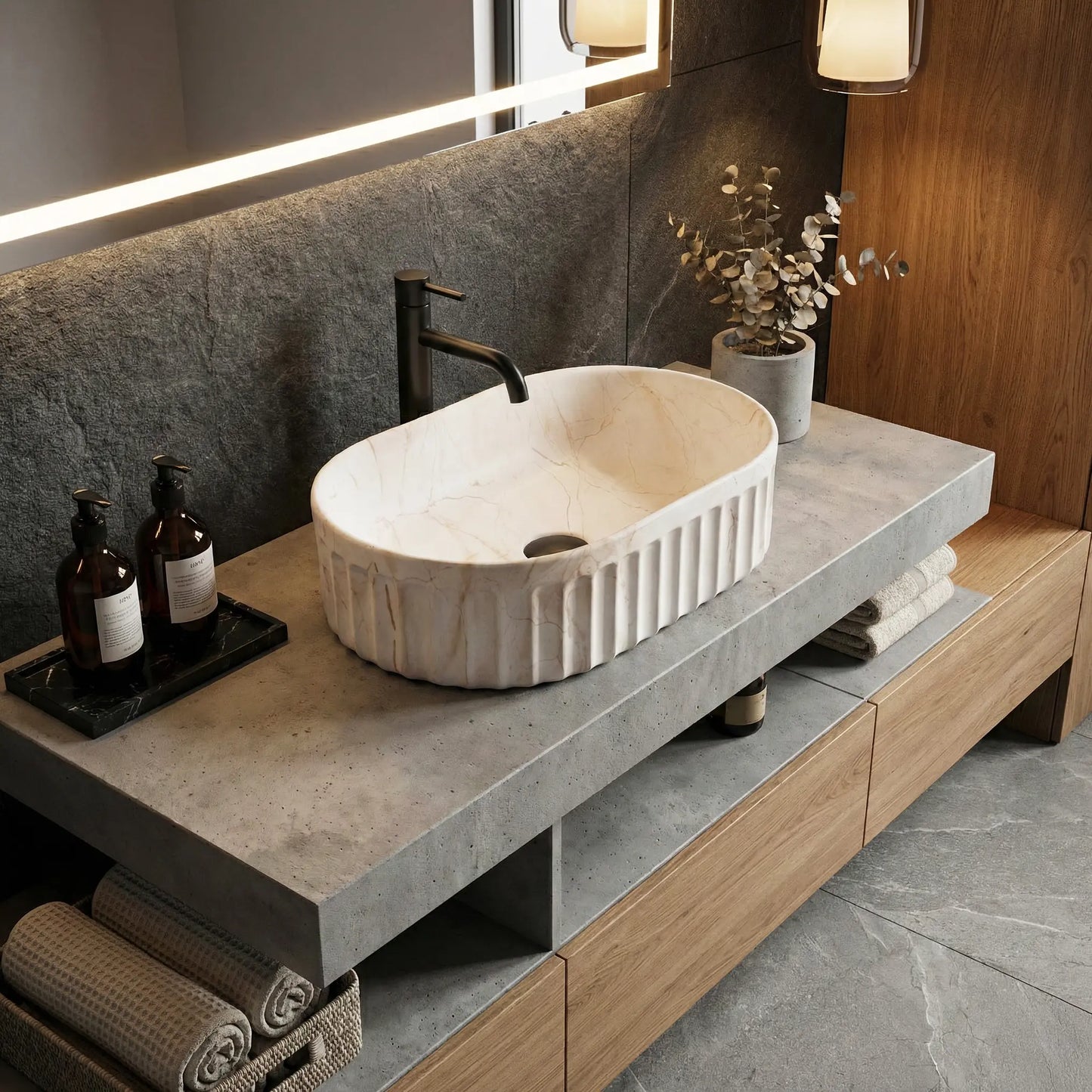 Aufsatzwaschbecken Georgia 55,5x35cm