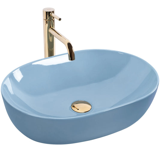 Aufsatzwaschbecken Lisa Blau 49×35cm
