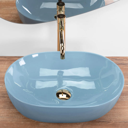 Aufsatzwaschbecken Lisa Blau 49×35cm