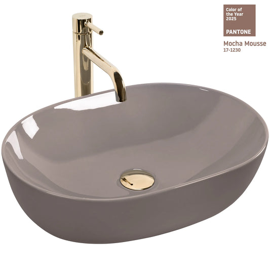 Aufsatzwaschbecken Lisa Mocha Mousse 49×35cm