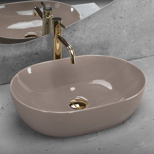 Aufsatzwaschbecken Lisa Mocha Mousse 49×35cm