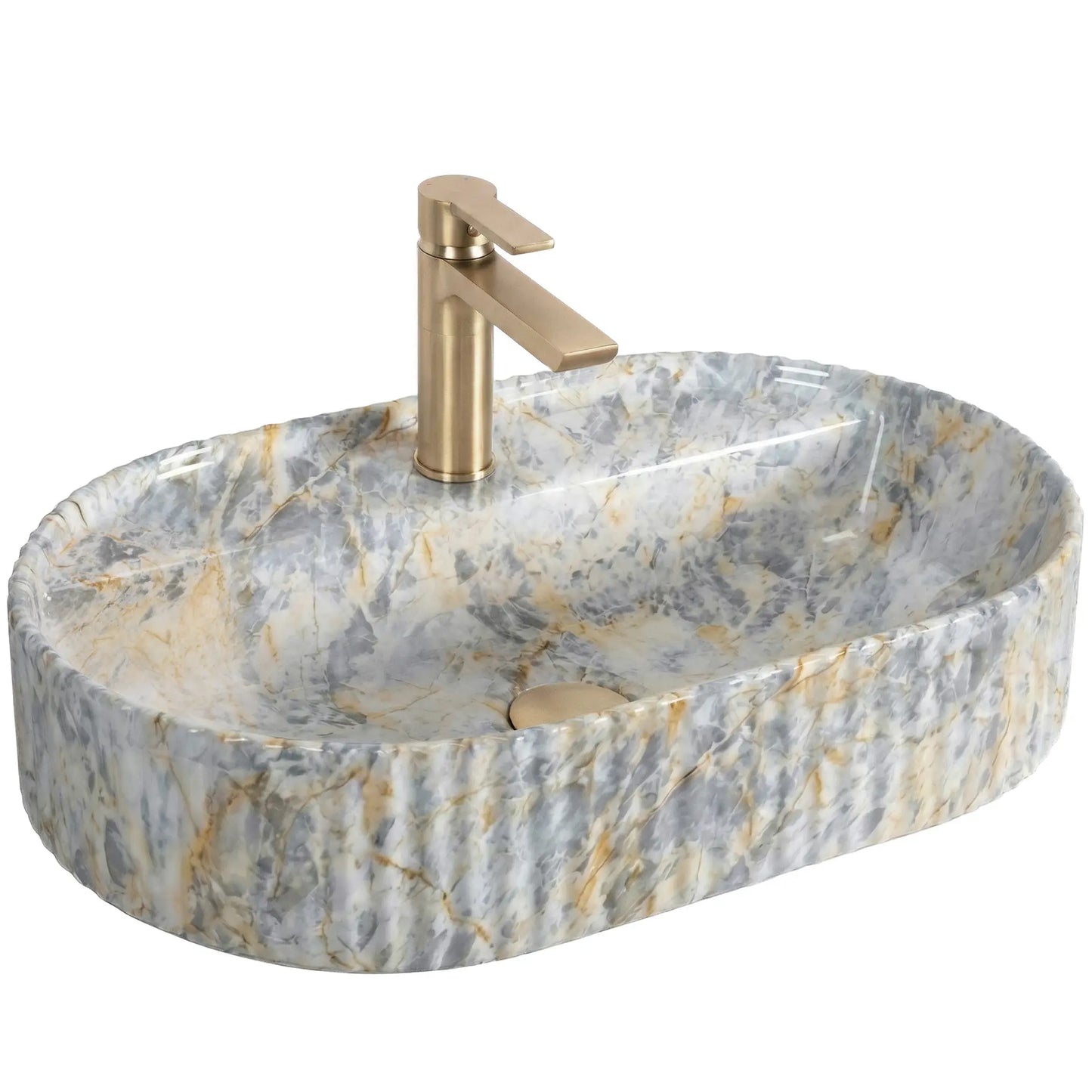 Aufsatzwaschbecken Marcella Ruststone 60x37cm