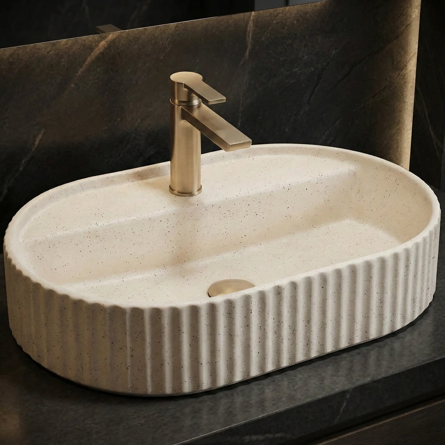 Aufsatzwaschbecken Marcella Vanilla 60x37cm