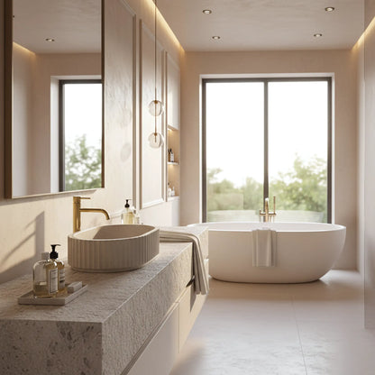 Aufsatzwaschbecken Margaret Beige 49x35,5cm