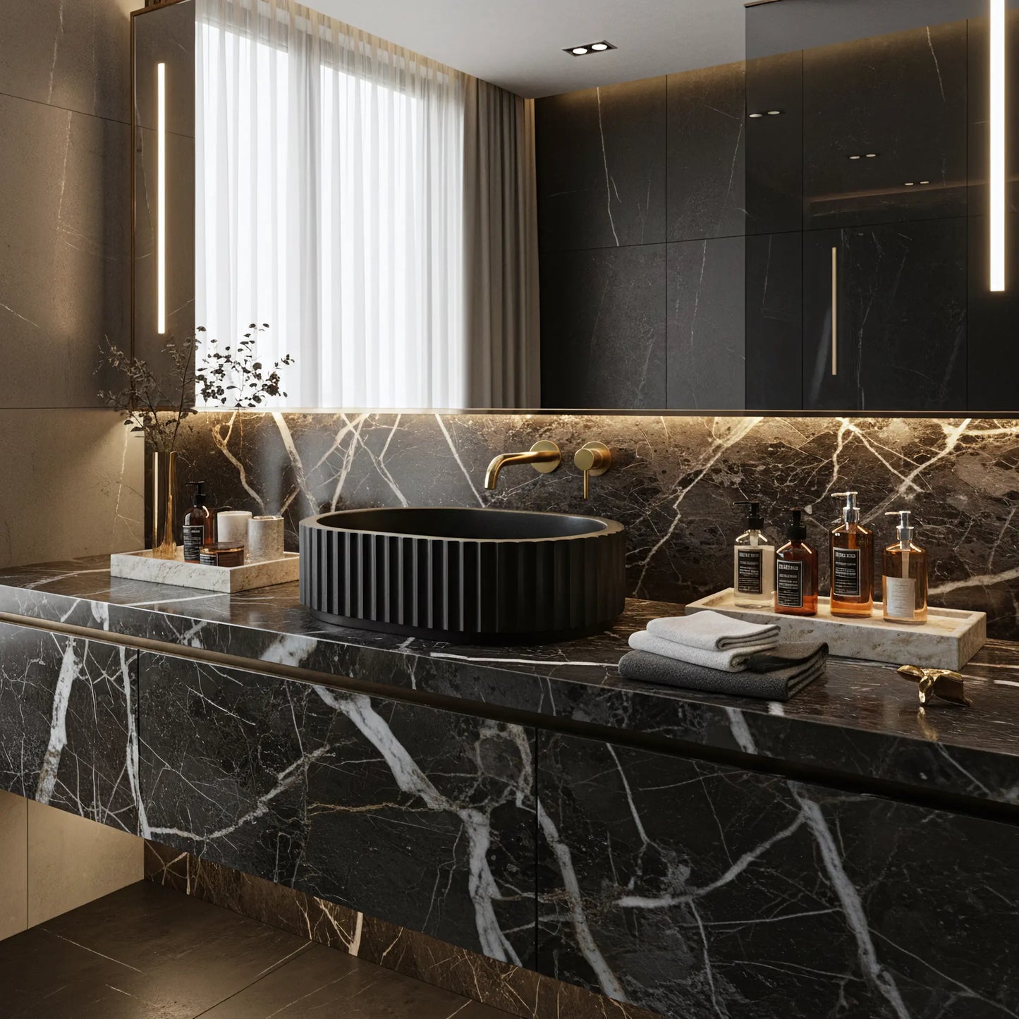 Aufsatzwaschbecken Margaret Black 49x35,5cm