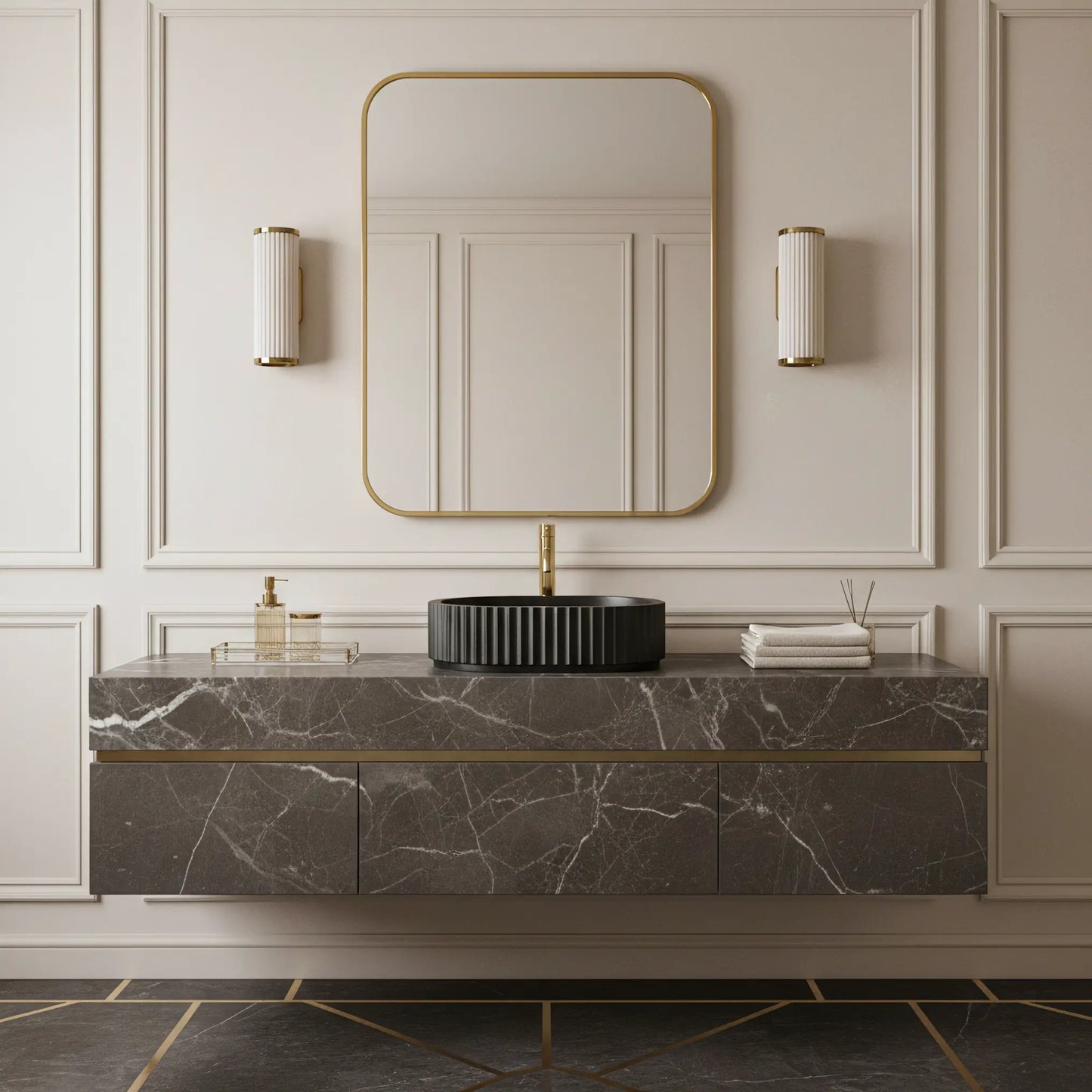 Aufsatzwaschbecken Margaret Black 49x35,5cm