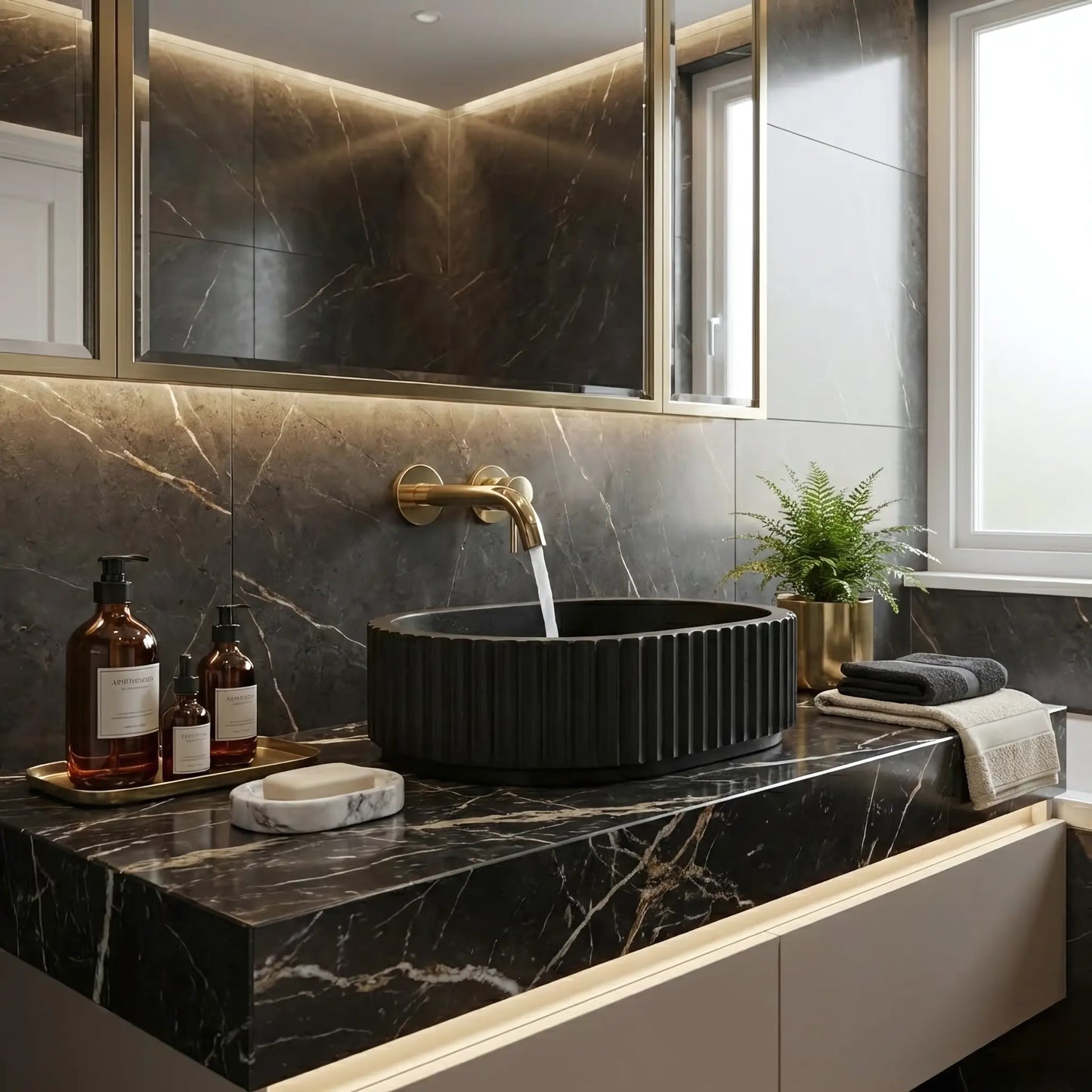 Aufsatzwaschbecken Margaret Black 49x35,5cm