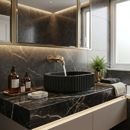 Aufsatzwaschbecken Margaret Black 49x35,5cm