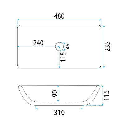 Waschbecken Maria 48x23,5cm