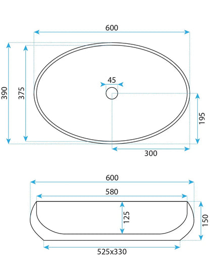 Waschbecken Maya 60x39cm