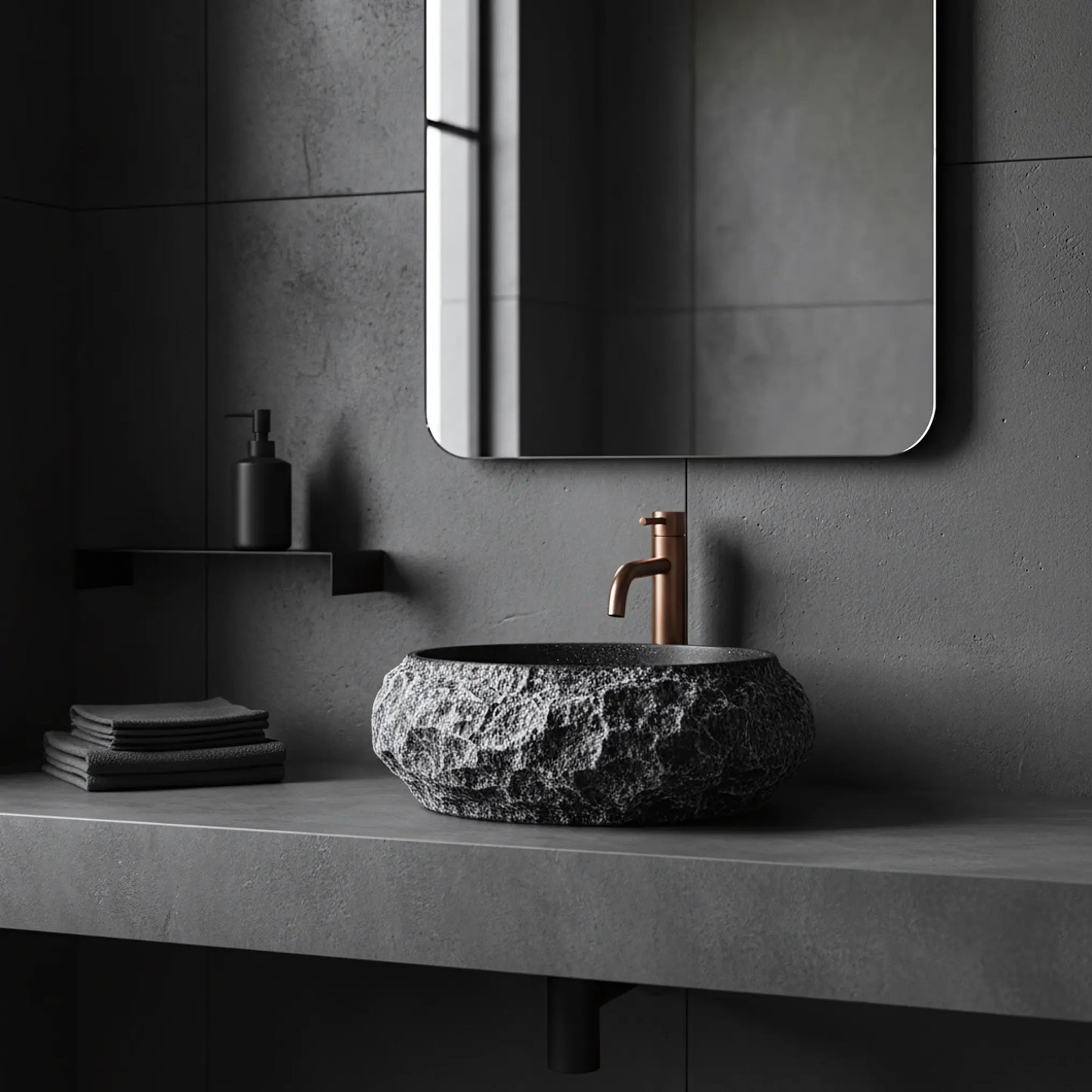 Aufsatzwaschbecken Mika Gabro Black 50x38cm