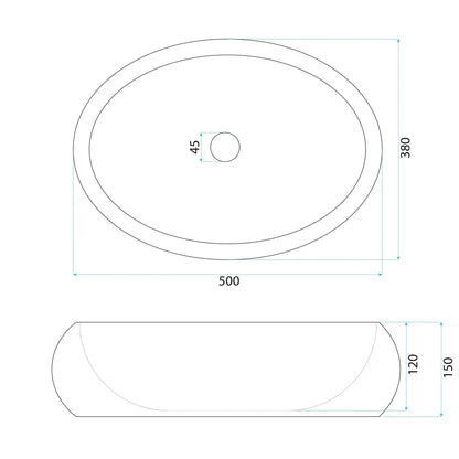Aufsatzwaschbecken Mika Light Terracotta 50x38cm