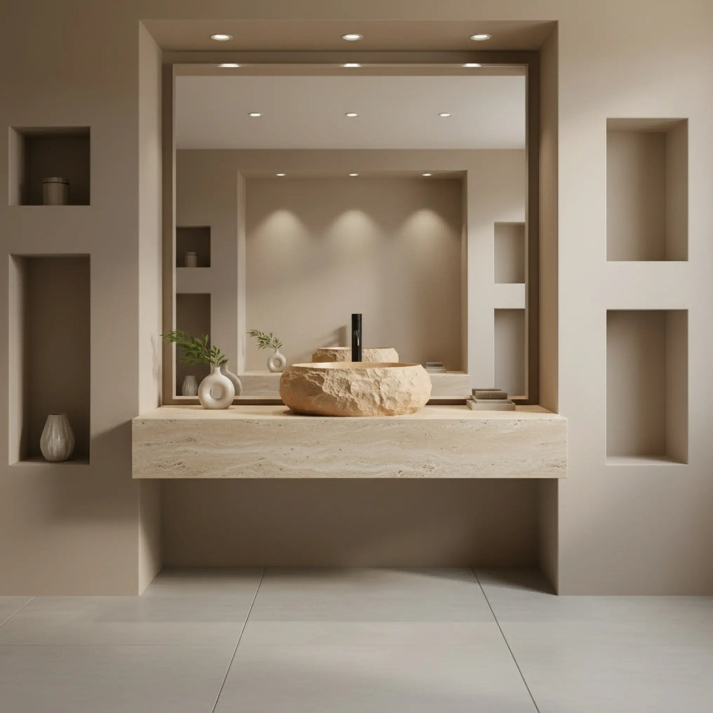 Aufsatzwaschbecken Mika Light Terracotta 50x38cm