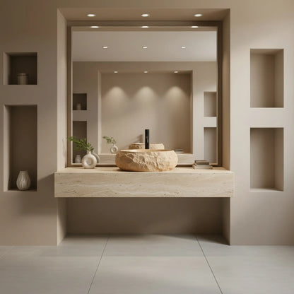 Aufsatzwaschbecken Mika Light Terracotta 50x38cm