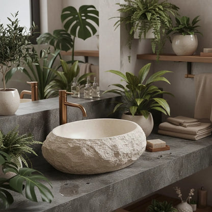 Aufsatzwaschbecken Mika Warm Beige 50x38cm