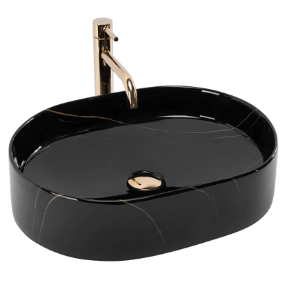 Aufsatzwaschbecken Nadia Black Marble 50x38cm