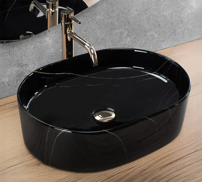 Aufsatzwaschbecken Nadia Black Marble 50x38cm