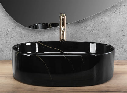 Aufsatzwaschbecken Nadia Black Marble 50x38cm
