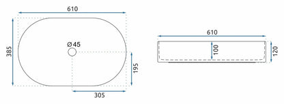 Aufsatzwaschbecken Nadia Sandy 61x38,5cm