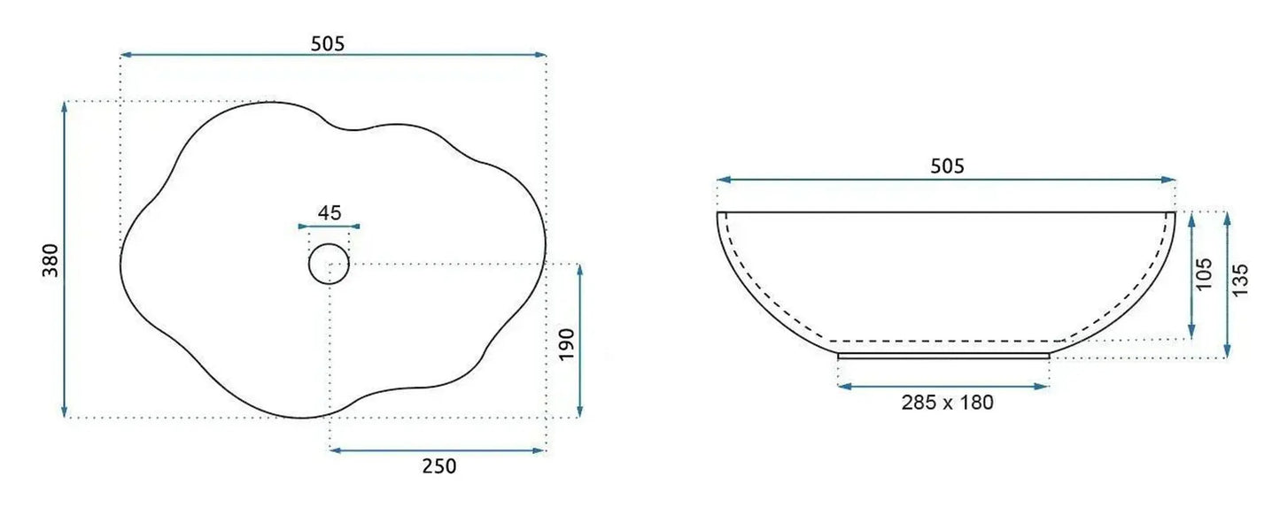 Aufsatzwaschbecken Pearl Ombre 50,5x38cm