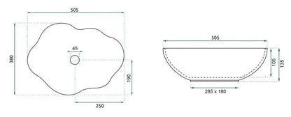 Aufsatzwaschbecken Pearl Ombre 50,5x38cm
