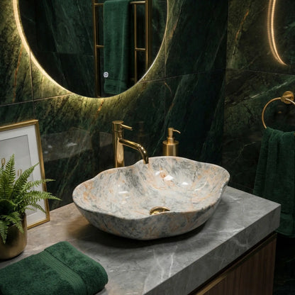 Aufsatzwaschbecken Pearl Ruststone 50,5x38cm