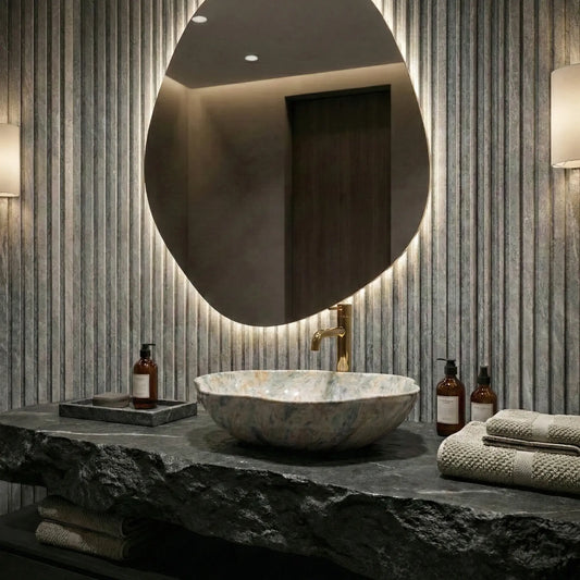 Aufsatzwaschbecken Pearl Ruststone 50,5x38cm