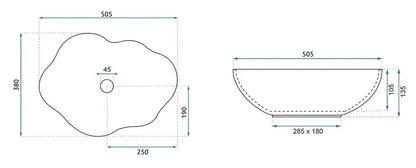 Aufsatzwaschbecken Pearl Ruststone 50,5x38cm