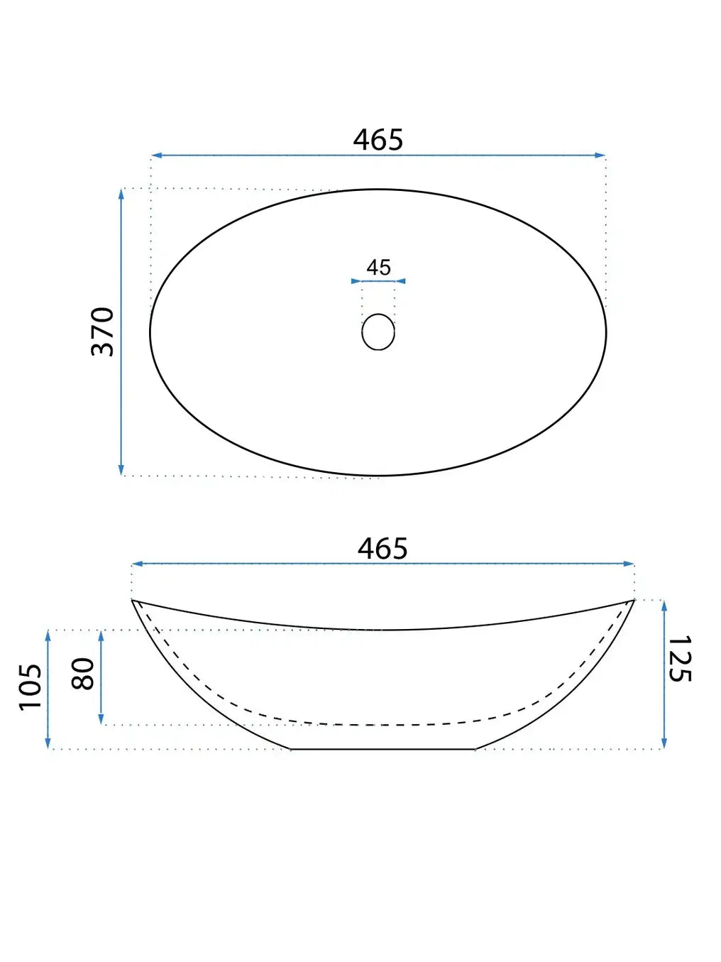 Waschbecken Leona 46,5x36cm