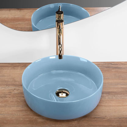 Aufsatzwaschbecken Sami Shiny Blue ⌀36cm