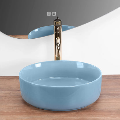Aufsatzwaschbecken Sami Shiny Blue ⌀36cm