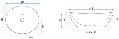 Aufsatzwaschbecken Sofia Beige Matt 41x34,5cm