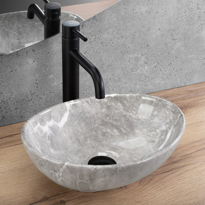 Aufsatzwaschbecken Sofia Mini Stone Grigio 35,5x27cm