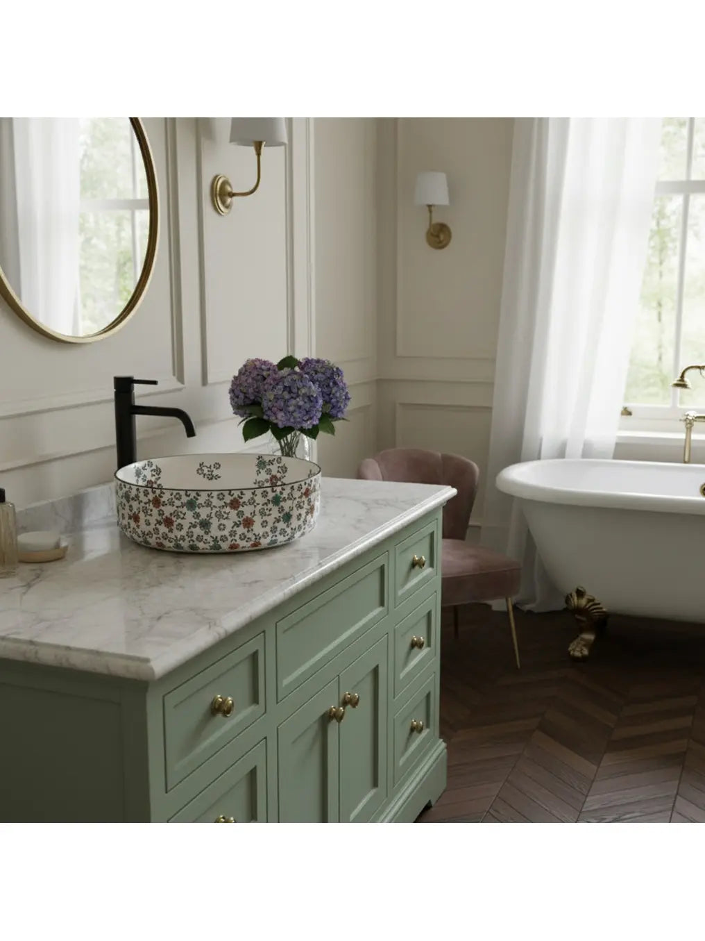 Waschbecken Stefania Flori ø36cm