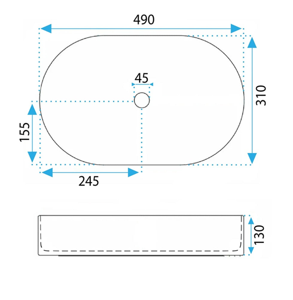 Aufsatzwaschbecken Vanda Olive Matt 49x31cm
