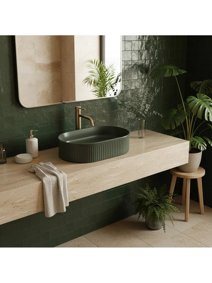Aufsatzwaschbecken Vanda Olive Matt 49x31cm