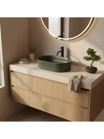 Aufsatzwaschbecken Vanda Olive Matt 49x31cm