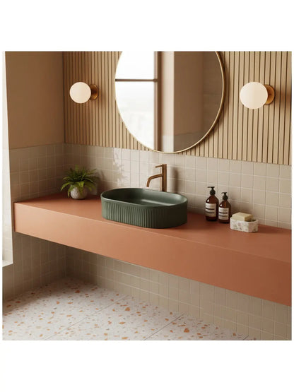 Aufsatzwaschbecken Vanda Olive Matt 49x31cm