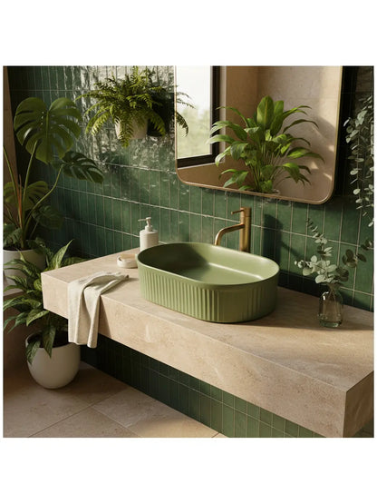 Aufsatzwaschbecken Vanda Pistacchio Matt 49x31cm