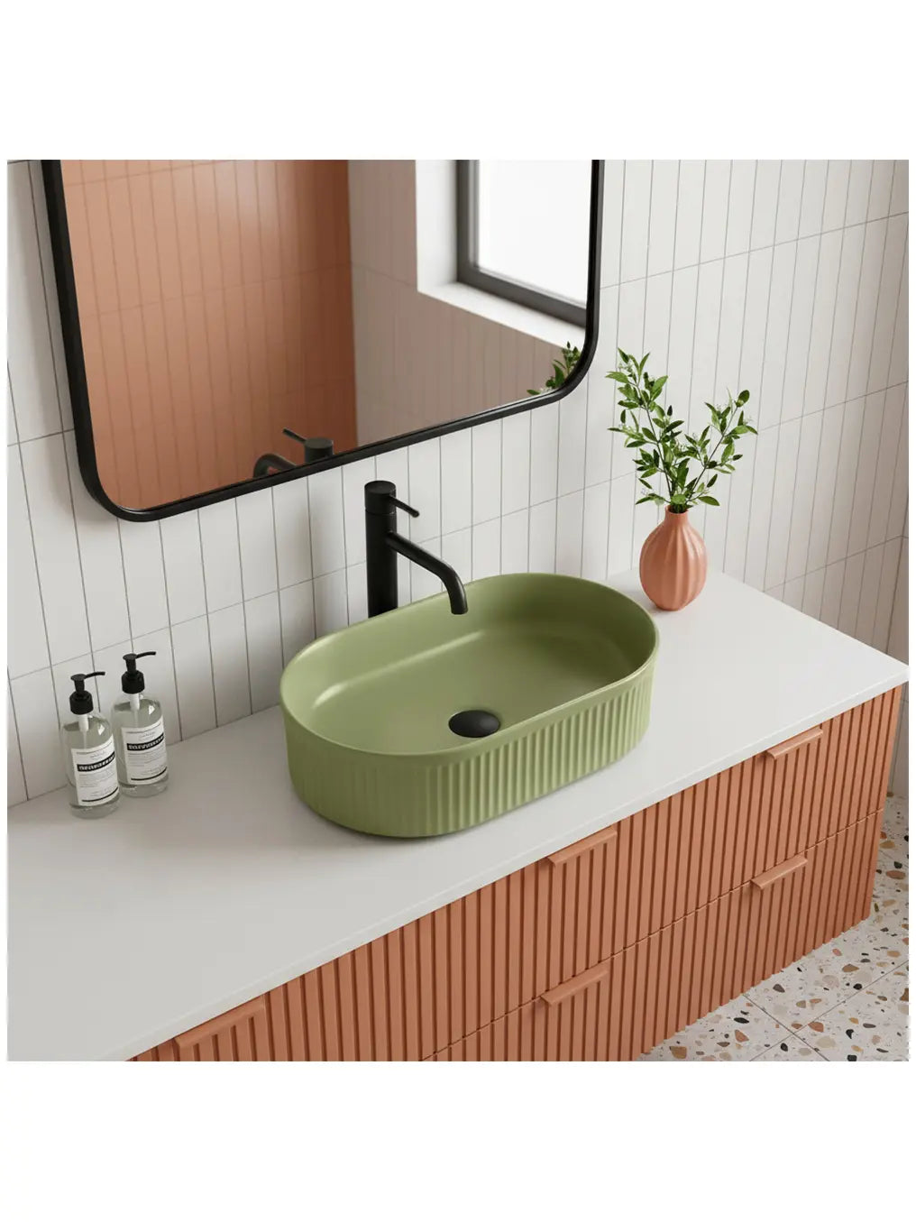 Aufsatzwaschbecken Vanda Pistacchio Matt 49x31cm