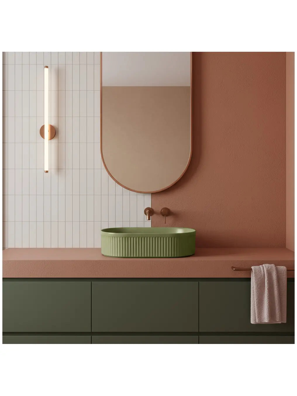 Aufsatzwaschbecken Vanda Pistacchio Matt 49x31cm