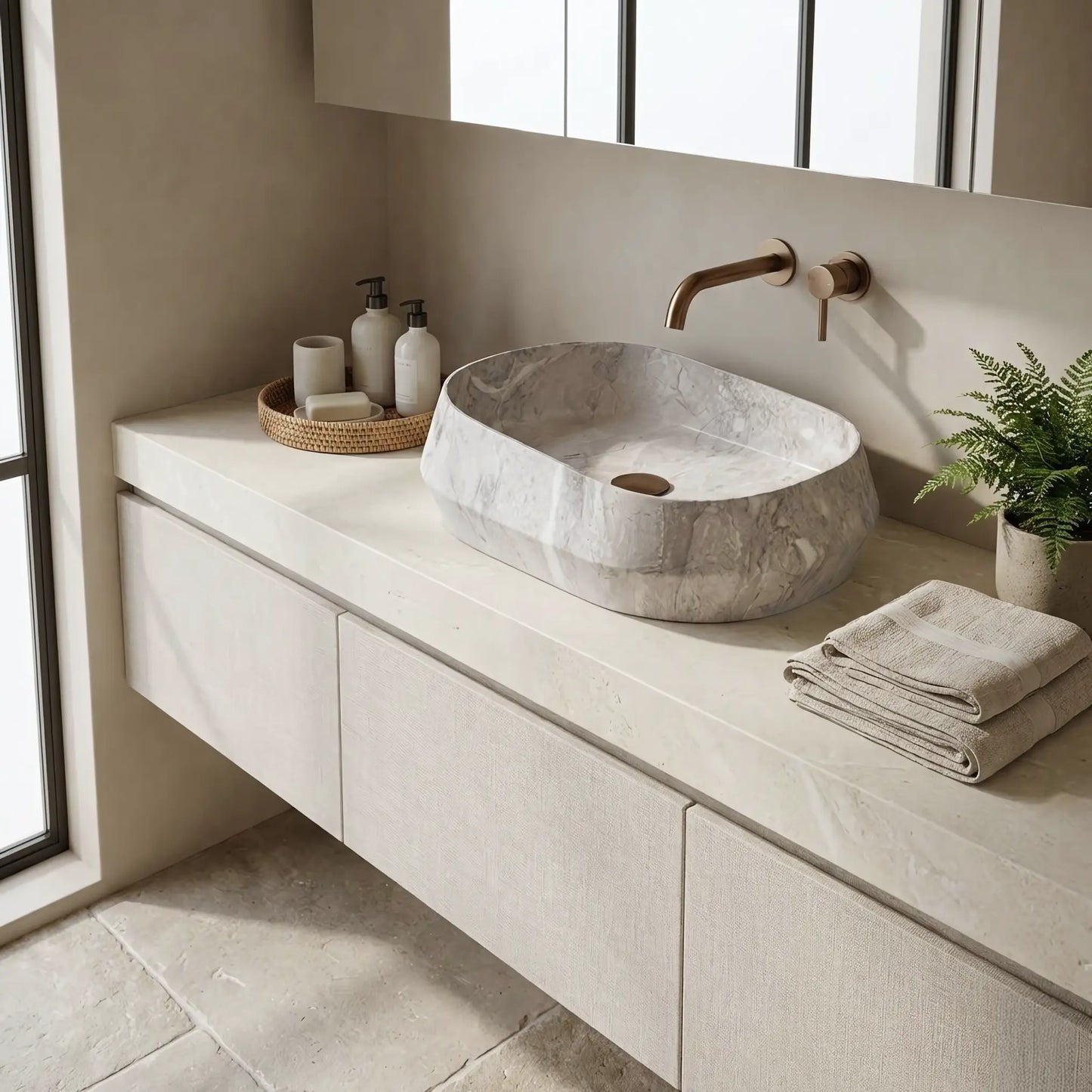 Aufsatzwaschbecken Zoe Rock 55x35,5cm