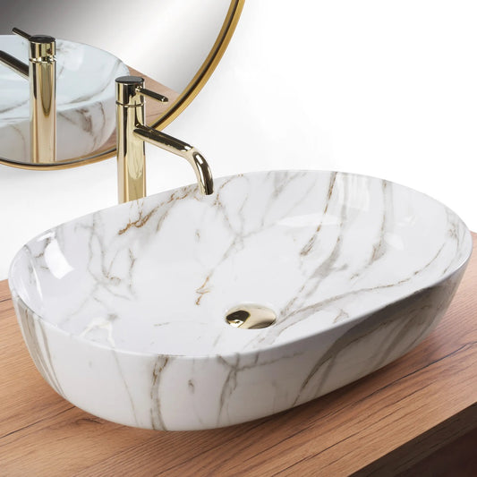 Aufsatzwaschbecken Cleo Shiny Aiax 60,5x41cm
